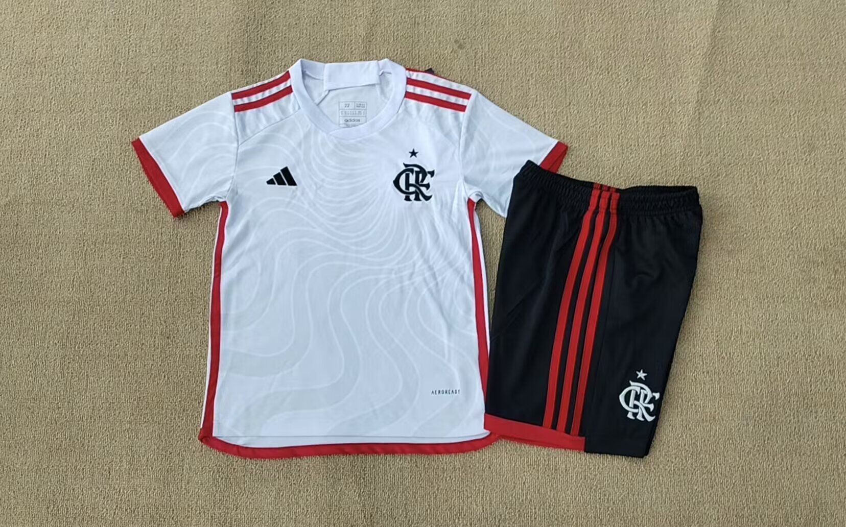 Kids-Flamengo 24/25 Away White Soccer Jersey